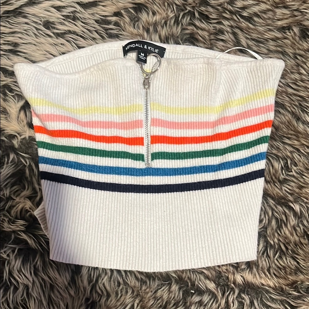 Kendall & Kylie Multicolor Striped Tube Top